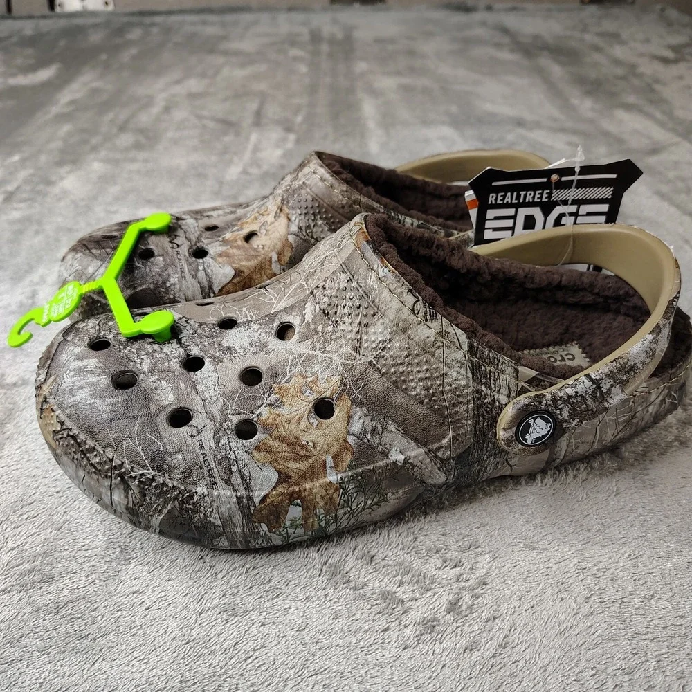 Crocs Classic Lined Realtree Edge Camo Clogs Mens 7‎ Wmns 9 Hunting 205377-280